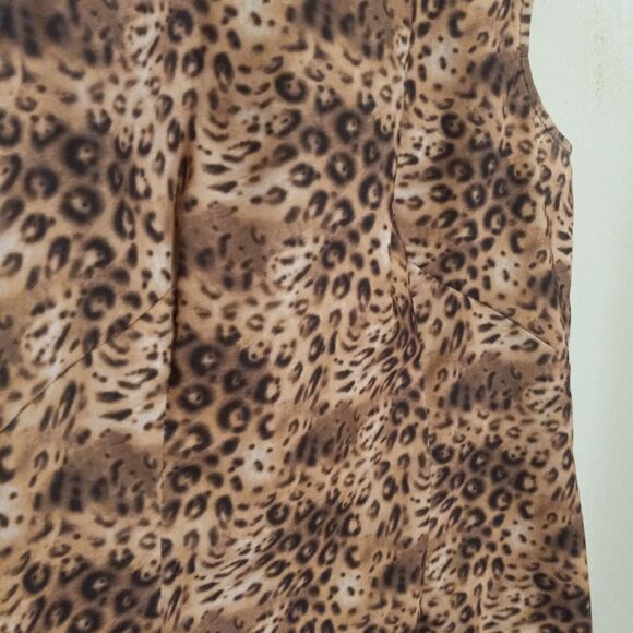 Brioche California Cheetah Print Sheath Dress-Size 11/12-Keyhole Back-USA Made - Picture 4 of 8